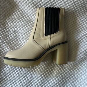 Cream colored lug boot